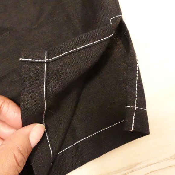 Bob Mackie Women's M Jacket Wearable Art Black Multicolor Squares Linen Blend - Picture 5 of 9